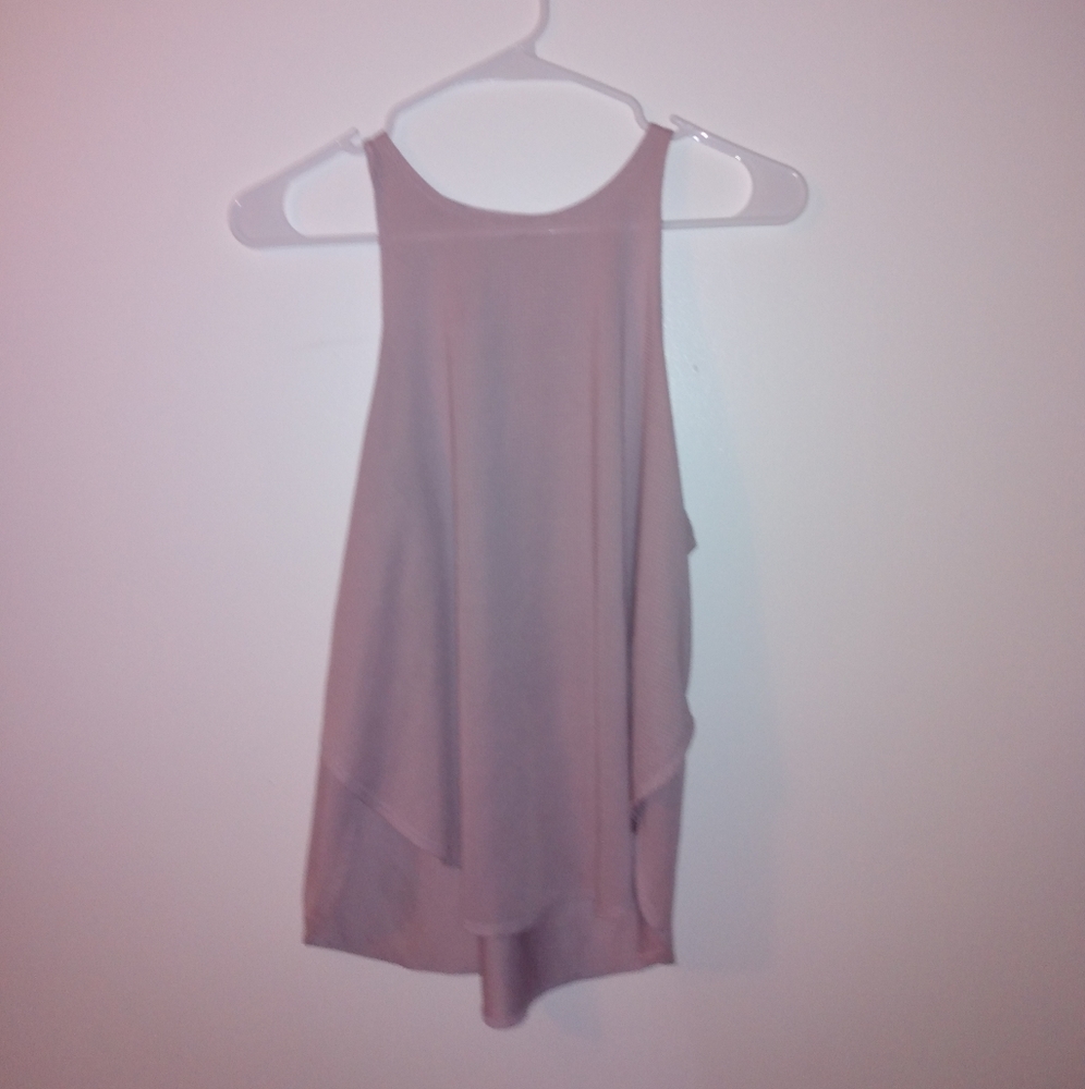 Pink ribbed athletic shirt